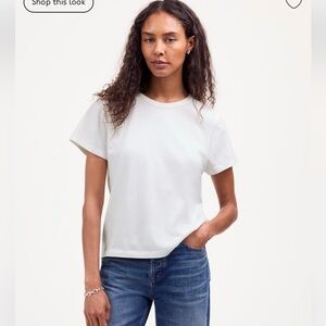 NWOT Madewell Cotton Perfect Crewneck White TShirt Women XXS and Small